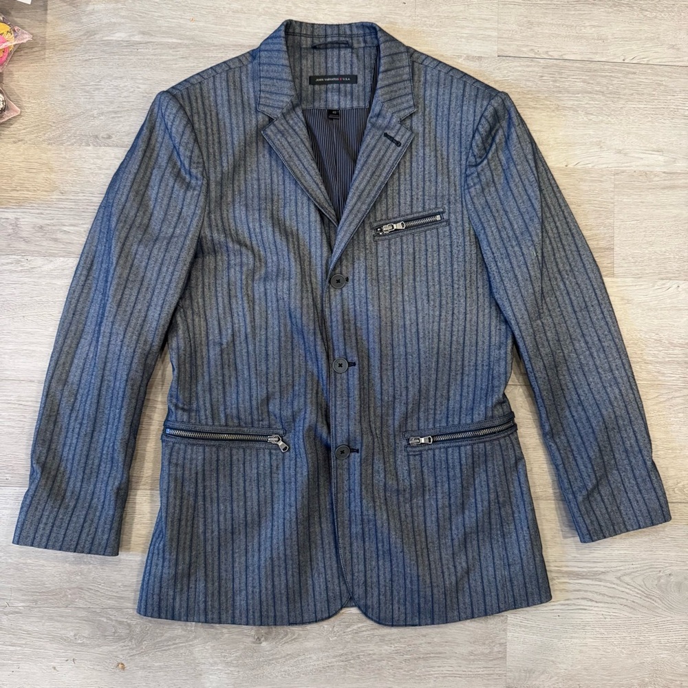 John Varvatos Blue Striped Blazer